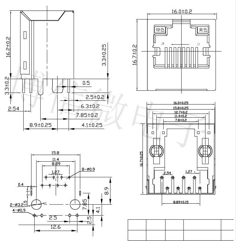 CXT – Từ ý tưởng đến sản phẩm - Cổng RJ45 8P8C chân đứng có đèn