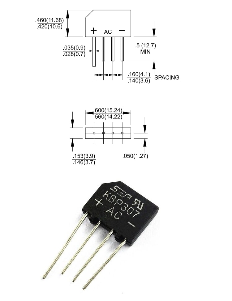 CXT – Từ ý tưởng đến sản phẩm - KBP307 Diode cầu 3A 700V DIP4 (5c)