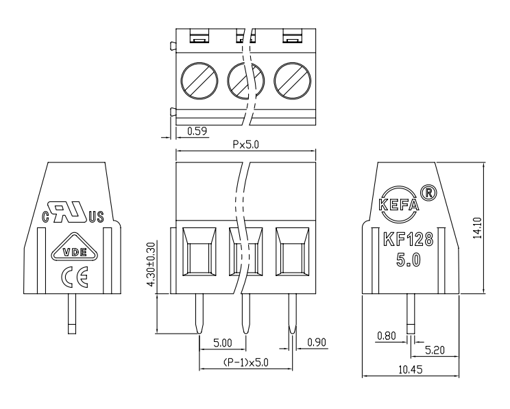 CXT – Từ ý tưởng đến sản phẩm - Cầu đấu 3P KF128-5.0-03P 5.0mm Chân ...