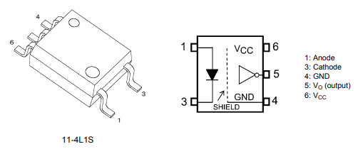 TLP2366(V4-TPL,E SO6-5 OPTOISO 3.75KV PSH PULL